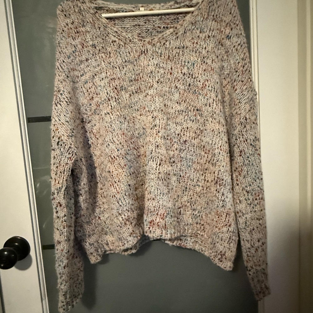 Cozy V-Neck Speckled Sweater